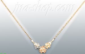 14K Gold Fancy Roses Sets Necklace 17"
