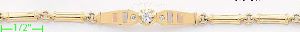 14K Gold Fancy CZ Sets Bracelet 7"