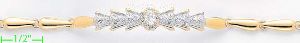 14K Gold Fancy CZ Sets Bracelet 7"