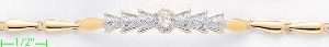 14K Gold Fancy CZ Sets Bracelet 7"