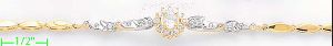 14K Gold Fancy CZ Sets Bracelet 7"