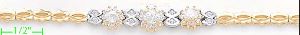 14K Gold Fancy CZ Sets Bracelet 7"