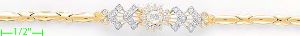 14K Gold Fancy CZ Sets Bracelet 7"
