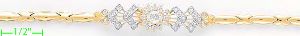 14K Gold Fancy CZ Sets Bracelet 7"