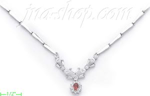 14K Gold Fancy CZ Sets Necklace 17"