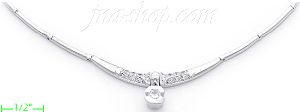 14K Gold Fancy CZ Sets Necklace 17