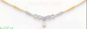 14K Gold Fancy CZ Sets Necklace 17"